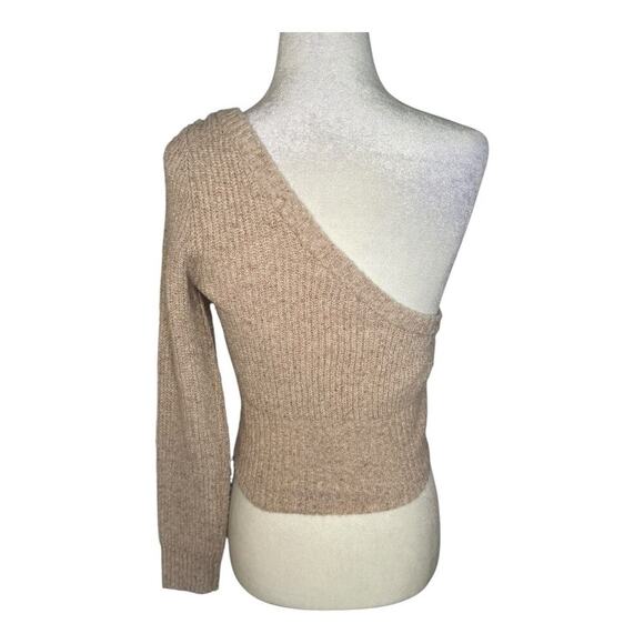 Steve Madden Women's Beige Asymmetrical One-Shoulder Sweater Size Small NWOT‎ - Picture 3 of 6